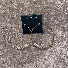 New With Tags Coach Jewelry, Coach New York, Earrings Color, Jewelry Earrings, Hoop Earrings, Women Jewelry, Tags, Gold, Women Shopping