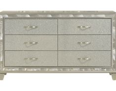 an image of a silver dresser with drawers