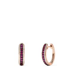 Effy Ruby Royale 14K Rose Gold Ruby and Diamond Hoop Earrings, 0.55 TCW Pink Hoop Earrings For Formal Occasions, Pink Formal Hoop Earrings In Fine Jewelry Style, Pink Round Hoop Earrings For Formal Events, Pink Round Hoop Earrings For Formal Occasions, Formal Rose Gold Ruby Earrings, Elegant Pink Hoop Earrings, Elegant 14k Gold Pink Hoop Earrings, Elegant Pink 14k Gold Hoop Earrings, Elegant Ruby Earrings With Rose Cut Diamonds