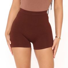 Fashion Nova Seamless Shorts In Brown Color. Super Stretchy Fabric! High Rise. Size S/M. Brand New In Package. Fashion Nova Shorts, Seamless Shorts, Shorts Fashion, Brown Shorts, Bike Shorts, Stretchy Fabric, Brown Color, Fashion Nova, Black Women