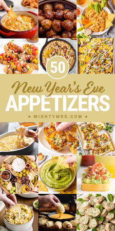 50 New Year's Eve Appetizers New Year’s Day Appetizers, Crockpot Finger Foods, Nye Finger Foods, Crockpot Appetizers Finger Foods, Nye Dips, Nye Appetizers Easy, New Year’s Eve Appetizers, New Years Appetizers Easy, New Year’s Eve Food