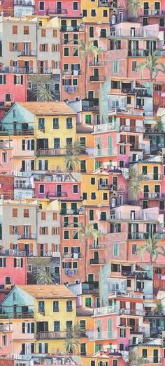 Portovenere Wallpaper in multi-color from the Manarola Collection by Osborne & Little Coral Aqua, Whatsapp Wallpaper, Happy Design, Best Iphone Wallpapers, Kitchen Diner, Art Collage Wall, Iphone Background Wallpaper, Wallpaper Online, Homescreen Wallpaper