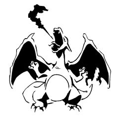 a black and white drawing of a dragon