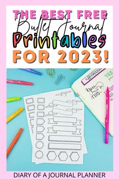 the best free printables for 2021 with text overlay that reads, diary of a journal planner