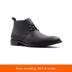 in stock Elegant Black Chukka Boots With Plain Toe, Black Leather-lined Chukka Boots For Formal Occasions, Elegant Black Plain Toe Chukka Boots, Black Leather Semi-formal Boots, Elegant Black Chukka Boots For Business, Black Formal Lace-up Chukka Boots, Modern Lace-up Business Boots, Modern Black Moc Toe Dress Shoes, Modern Lace-up Formal Boots