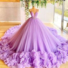 Lavender Ball Gown, Princess Evening Dress, Ball Gown Prom Dresses, Ball Gown Prom Dress, Gown Prom Dresses, Robes D'occasion, Tulle Balls, Dresses Quinceanera, Tulle Ball Gown