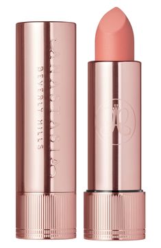 What it is: An intensely pigmented, cult-favorite matte lipstick. What it does: It delivers a rich, long-wearing matte look to your lips. How to use: Apply with the flat sponge-tip applicator for precision and an unforgettable look.Pro tips: Using a lip brush, work directly off Matte Lipstick to further define the lip line or detail the lips. For on-the-go touchups, perfect the perimeter of the lips using a pencil. To create volume, apply a lighter shade of Matte Lipstick in the center of your l Anastasia Beverly Hills Lipstick, Dr Makeup, Makeup Artist Kit, Fixing Spray, Velvet Lipstick, Anastasia Beverly Hills Makeup, Satin Lipstick, Beauty Creations, Lip Brush