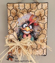 an image of a chicken hanging on the wall