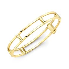 Our Locking Cage Bracelet is the perfect bracelet meant for long-lasting wear. Day or night, we love them stacked in multiples for a geometric statement. Available in 14K yellow, white, or rose gold, with or without white or black diamonds. 14K Yellow Gold Made in Los Angeles Modern 14k Gold Bracelets For Everyday Luxury, Modern 14k Gold Diamond Bracelet With Polished Finish, Modern 14k Gold Bracelet For Everyday Luxury, Modern Yellow Gold Bracelet With Strap, Modern Yellow Gold Bangle Bracelets, Modern 14k Gold Bracelet With Rectangular Links, Modern Stackable Diamond Bracelet For Formal Occasions, Modern 14k Yellow Gold Diamond Bracelet, Modern Diamond Bracelet With Rectangular Links