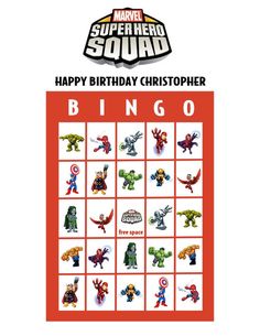 a birthday card with the words happy birthday christopher and images of superheros