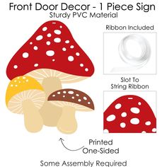 the front and back side of a mushroom sign with instructions to make it look like they are