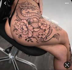 Empowerment Tattoo, Cute Thigh Tattoos, Dragon Tattoo For Women, Tattoos For Black Skin