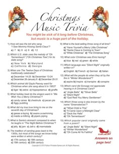 a christmas music trivia with an angel sitting on top of the words,'christmas music trivia you might be sick if it is long before christmas, but i am not