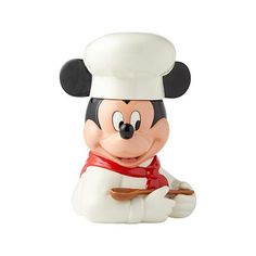 a mickey mouse figurine with a chef hat on