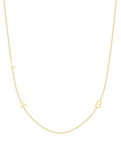 This 14k yellow gold custom tiny personalized necklace is made with three (3) initials of your choice. Monogram it to your liking! You can also choose to add a bezeled baguette or round diamond. Great to display your own initials, your children's initials for a new mom, or anyone else you want to wear close to your heart. Comes in chain lengths 16" & 18" or adjustable 18" with loops at 16" & 17" . Custom made, please allow 2-3 weeks for shipment. Details 14k yellow gold Bezeled Baguette Classic Monogram Initial Necklace In Yellow Gold, Classic Yellow Gold Monogram Initial Necklace, 14k Gold Initials Name Necklace For Personalized Gift, 14k Gold Monogram Name Necklace For Personalized Gift, 14k Gold Nameplate Necklace With Initials, 14k Gold Monogram Name Necklace, Classic Yellow Gold Initial Necklace For Personalized Gift, Personalized Monogram 14k Gold Name Necklace, Yellow Gold Monogram Initial Necklace