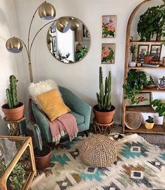 a living room filled with lots of plants