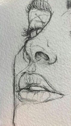 a pencil drawing of a woman's face