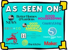 a blue sign that says as seen on better homes, good gardens, good morning america and more