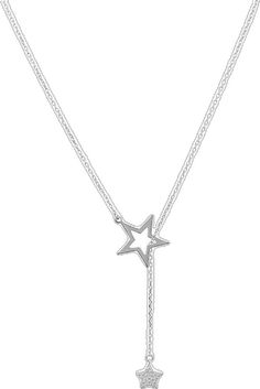 Elegant Adjustable Necklace With Star Charm, Elegant Star-shaped Lariat Necklace, Elegant Adjustable Star Charm Necklace, Elegant Adjustable Charm Necklace With Star Charm, Elegant Star-shaped Lariat Necklace Gift, Elegant Star Lariat Necklace Gift, Gift Lariat Necklace With Star Charm, Lariat Necklace With Star Charm For Gift, Star-shaped Lariat Necklace With Adjustable Chain As Gift