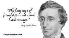 the language of friendship is not words but meanings - henry david thoreaue quote