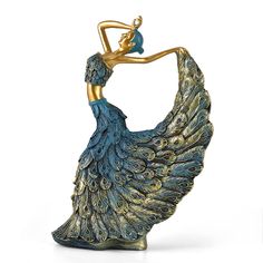 PRICES MAY VARY. 🌟💃Elegant Home Decor: This ballet-dancing peacock statue is a stunning piece of art, blending silver and gold colors seamlessly to marry artistry with elegance. It serves as a superb interior decoration item that instantly elevates the décor of your home. CECKQUE Elegant Peacock Statue Shelf Decor Accents, Peacock Decor Figurines Tabletop Home Decorations for Living Room, Peacock Decorative Objects for Bookshelf, Side Table Bookshelf Side Table, Maximalist Room Decor, Peacock Statue, Dancer Statue, Decorations For Living Room, Statue Decor, Modern Art Sculpture, Peacock Decor, Blue Peacock