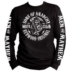 Sons of Anarchy Moto Club Long Sleeve T-Shirt available in T-shirt, hoodie, tank top, longsleeve, multi color and size S M L XL XXL 3XL 4XL 5XL. Shipping from the US. Easy 30 day return policy - Shop now! 6.1-ounce, 100% cotton .Double-needle neck, sleeves and hem; Roomy Unisex Fit. Ash is 99% cotton, 1% poly; Sport Grey is 90% cotton, 10% poly; Dark Heather is 50% cotton, 50% polyester .Decoration type: Digital Print. Made by Gildan Costume Store, Sons Of Anarchy, Mom Tees, Band Shirts, Unique Tshirts, Personalized Shirts, Comfortable Fashion, Graphic Hoodies, Hoodie Print