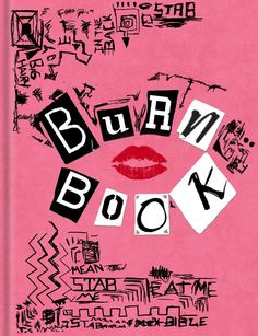 a pink book with black and white writing on it that says burvy book