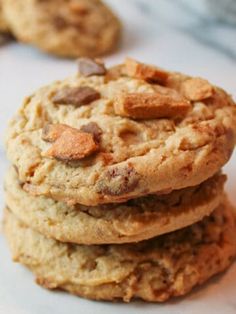 three cookies stacked on top of each other