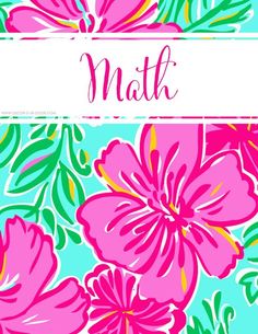 a pink flower on a blue background with the word math written in white across it