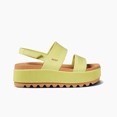 Water Vista Higher Citron Women's Sandals | REEF® Chunky Sandals Outfit, Reef Sandals, Water Sandals, Sandals Outfit, Chunky Sandals, Over 50 Womens Fashion, Slides Shoes, Gorgeous Shoes, Crazy Shoes