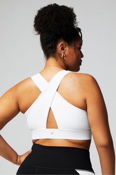 Oasis Twist Medium Impact Sports Bra Fabletics white female Activewear >> Womens >> Sports Bras >> Medium Impact plus Yoga and Studio All-Way Stretch/Moisture-Wicking/Removable Bra Cups Our most flattering, medium-impact bra Twist Medium, Spin Studio, Female Activewear, Womens Sports, Bra Cups, Photo Colour, Sports Bras, Model Photos, Classic White