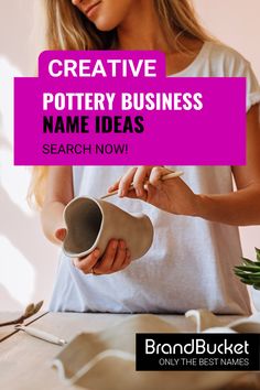 Before you can start selling your potteryyou need a nameFind catchy brand names for Pottery Businesses that will help you get started on the right footGet creative and start shaping your future todayGet your new business name herepottery business namespottery business name ideasceramic pottery business nameart businessart shop businessbrand name generatorshort brand namepremium domain namescatchy business namecatchy startup name Pottery Business Names, Unique Company Names, Find A Business Name, Company Name Generator, New Business Names, Pottery Business, Shop Name Ideas, Business Name Ideas, Business Art