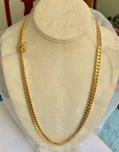 7.5mm wide  Miami Cuban link Chain in 14k Solid gold  with Cuban box clasp. Gift bag included.   Weight 1- 102.80 Grams 1-107.01 Grams.  Shipping applies to stock items only.  Only 2 at this price/  SPECIAL ORDERS ACCEPTED IN ANY SIZE, COLOR  OR CARAT (10K.14K 18K)  1-2 weeks to make . Contact us for the price. Due to the rapid change in gold price. ,payment in full to start the  order is required. Luxury 14k Gold Cuban Link Necklace, Formal Cuban Link Necklace With Figaro Chain, Formal Gold Plated Cuban Link Necklace With Curb Chain, Formal 14k Gold Cuban Link Necklace, Formal Yellow Gold Cuban Link Necklace Tarnish Resistant, Luxury Gold Cuban Link Necklace With Solid Construction, Elegant 14k Gold Cuban Link Necklace, Formal 14k Gold Cuban Link Necklace With Figaro Chain, 14k Gold Cuban Link Necklace For Formal Occasions