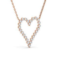 Celebrate love with our stunning Diamond Heart Necklace. Crafted in 14k gold, this exquisite piece is perfect for layering or wearing alone. It makes a thoughtful gift for birthdays, graduations, anniversaries, or as a bridal gift. Embrace the timeless beauty of this elegant necklace and order now to make hearts sparkle! This is the perfect gift for mom, wife, fiancee, girlfriend, valentine, daughter, family or friend. It is a special gift for mother's day, valentine's day, wedding, anniversary, 14k Gold Heart Pendant Diamond Necklace For Anniversary, Elegant Heart Shaped Necklace With Prong Setting, Wedding Heart Necklace In Prong Setting, Wedding Heart Necklace With Prong Setting, Brilliant Cut Necklace For Anniversary On Valentine's Day, Brilliant Cut Necklace For Valentine's Day Anniversary, Valentine's Day Diamond White Solitaire Necklace, Valentine's Day Anniversary Necklace With Brilliant Cut, Diamond Solitaire Necklace For Valentine's Day Gift