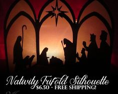 nativity trifold silhouettes with free shipping