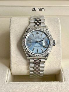 Rolex Girls Watch, Luxury Jewelry Aesthetic, Rolex Blue, Pretty Watches