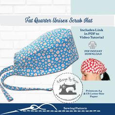 the sewing pattern for this hat is easy to sew, and has an adjustable neck tie