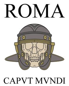 the roman soldier's helmet is shown in black and white, with an image of a