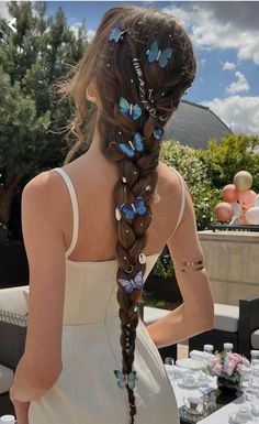 Quince Hairstyles, Hair Up Styles, Butterfly Hair, Aesthetic Hair, Pretty Hairstyles, Up Hairstyles, Hair Looks, Hair Tutorial, Hair Inspo