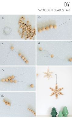 diy wooden bead star ornament instructions