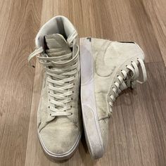 Worn/Used But In Decent Condition Stranger Things “Upside Down Pack” Nike Colab Sneaker. These Shoes Tear Away To Reveal Different Material As Shown On The Heel Tab. Size 9.5 Men’s. Come With Original Laces But Not Original Box, Still Will Be Shipped In Show Box. Nike High-top Skate Shoes With Textured Sole, Nike Lace-up Skate Shoes With Textured Sole, Nike Casual Suede High-top Sneakers, Nike Skate Shoes With Textured Sole And Lace-up, Nike White Suede Sneakers, White Suede Nike Sneakers, Nike White Canvas Skate Shoes, Nike Casual Cream Skate Shoes, Stranger Things Upside Down