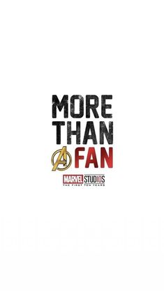 the logo for more than fan, featuring an image of captain america and iron man