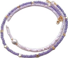 Trendy Purple Jewelry With Tiny Beads, Trendy Handmade Lavender Jewelry, Handmade Trendy Lavender Jewelry, Layered Necklace, Beaded Necklaces, Latvia, Necklace Handmade, Gold Stars, Minimalist Jewelry