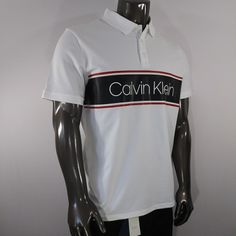 Calvin Klein White Polo With Painted Logo ( Stretch) 97% Cotton & 3% Elastane Classic Collared Tops With Logo Print, Classic Collared Top With Logo Print, Classic Calvin Klein Tops For Spring, Classic Tops With Logo Print For Workwear, Fitted White Calvin Klein Tops, Calvin Klein White Short Sleeve Top, Calvin Klein Casual Collared Top, Casual Collared Tops By Calvin Klein, Casual Calvin Klein Collared Top