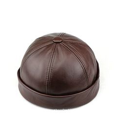 This item is for one cap. Material: leather Size: L 55-57cm/21.6-22.4inches, XL 58-61cm/22.8-24 inches Color: black, brown SKU: 904-B992 Old Man Hat, Hip Hop Street Fashion, Sailor Cap, Brown Cowhide, Hip Hop Hat, Leather Roll, Hat Beanie, Leather Hats, Leather Cap