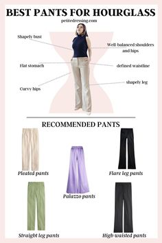 Fashion tips: Straight-Leg or Bootcut Types Of Bottoms For Women, Bottom Hourglass Shape, Hourglass Dresses, Body Shape Guide