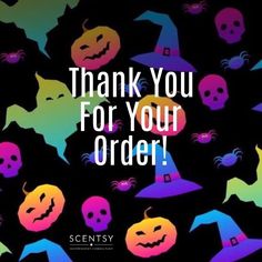 a group of halloween themed items with the words thank you for your order