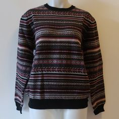 Nwot Mens Paul Fredrick 100% Wool Blk/Multi Print Sweater Sz M* Material: 100% Wool Measurements (Flat/Un-Stretched): Armpit: 22" Length: 26" Shoulder: 18" Sleeve: 24" ..Warr_com1103-1** Black Jacquard Knit Tops For Winter, Black Jacquard Knit Crew Neck Top, Casual Sweater With Fair Isle Pattern For Layering, Black Jacquard Knit Tops For Fall, Casual Fair Isle Sweater For Layering, Casual Crew Neck Sweater With Fair Isle Pattern, Casual Fair Isle Crew Neck Sweater, Black Jacquard Knit Long Sleeve Top, Fair Isle Pattern Crew Neck Top For Fall