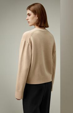 Made of 70% wool and 30% cashmere, this drop-shoulder V-neck cardigan with classic horn buttons is an essential for the autumn wardrobe. Pair it with dresses, skirts, or pants, and looks particularly elegant when paired with tall boots. 70% Wool+30% Cashmere Dropped Shoulder Sleeves Front Pockets Loose Fit Ribbed Hems Autumn Wardrobe, Sweater For Women, Cardigan Sweaters For Women, V Neck Cardigan, Tall Boots, Fall Wardrobe, Shoulder Sleeve, Cardigan Sweater, Drop Shoulder