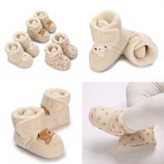 Winter Plush Cartoon Baby Shoes: Cozy Comfort for Little Feet! Introducing our adorable Plush Cartoon Walking Shoes, specially designed for babies during the chilly winter months. Crafted with a soft cotton fabric, these shoes offer the utmost comfort and warmth for your baby's delicate feet. Key Features: Material: Made with high-quality cotton fabric, these shoes provide a soft and cozy feel, ensuring your baby's comfort all day long. Closure Type: Designed with a convenient hook and loop clos Winter Beige Closed Toe Booties, Beige Closed Toe Winter Booties, Comfortable White Closed Toe Booties, Cream Round Toe Winter Booties, Cute Winter Booties For Playtime, Cute Winter Slippers With Soft Sole, Winter Booties With Soft Sole And Closed Toe, Cute Soft Booties With Round Toe, Comfortable Soft Booties For Playtime